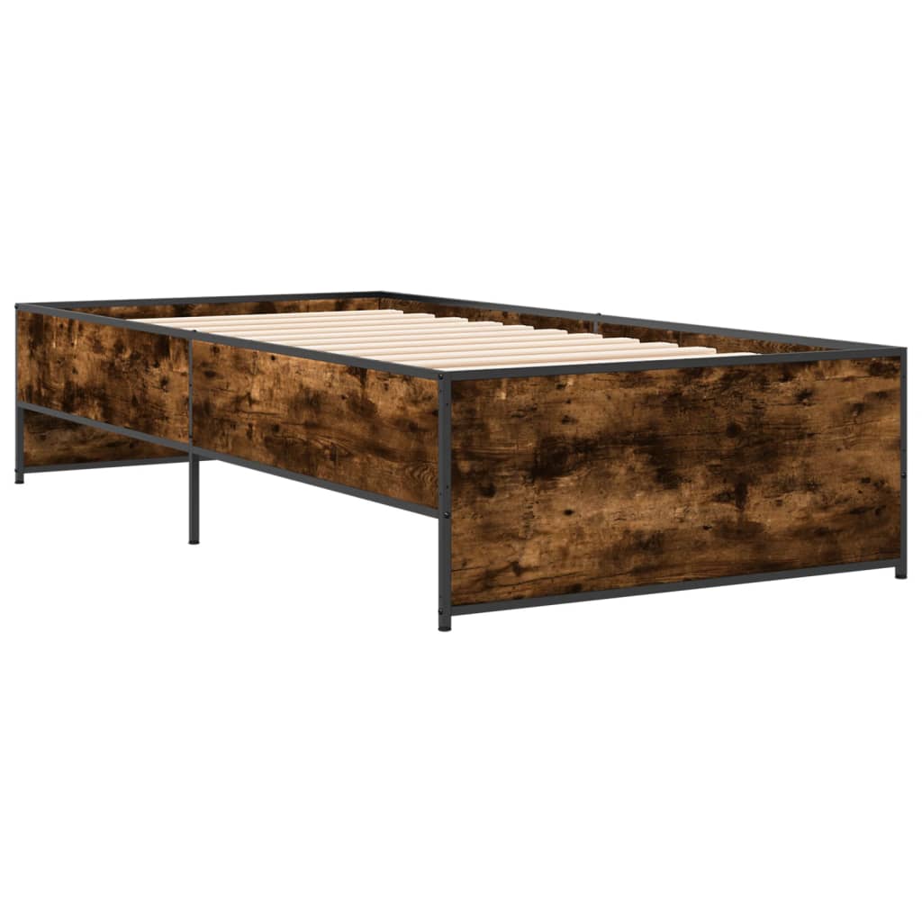 Bed Frame without Mattress Smoked Oak 90x200 cm